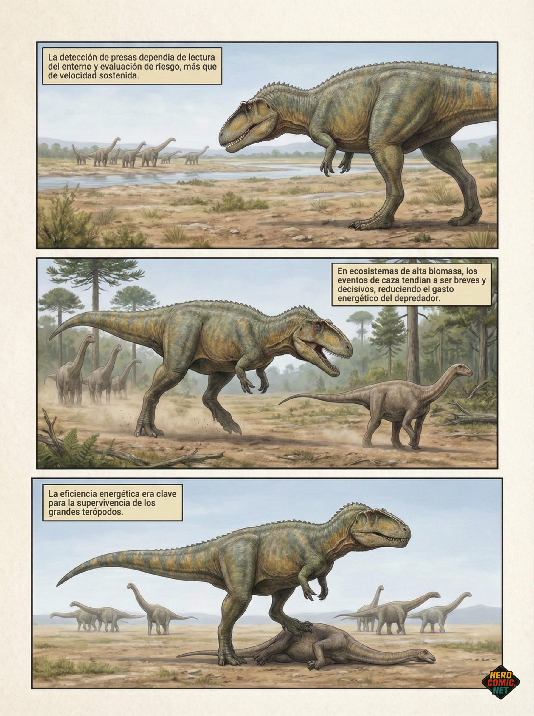 Predator-prey relationships in prehistoric ecosystems
